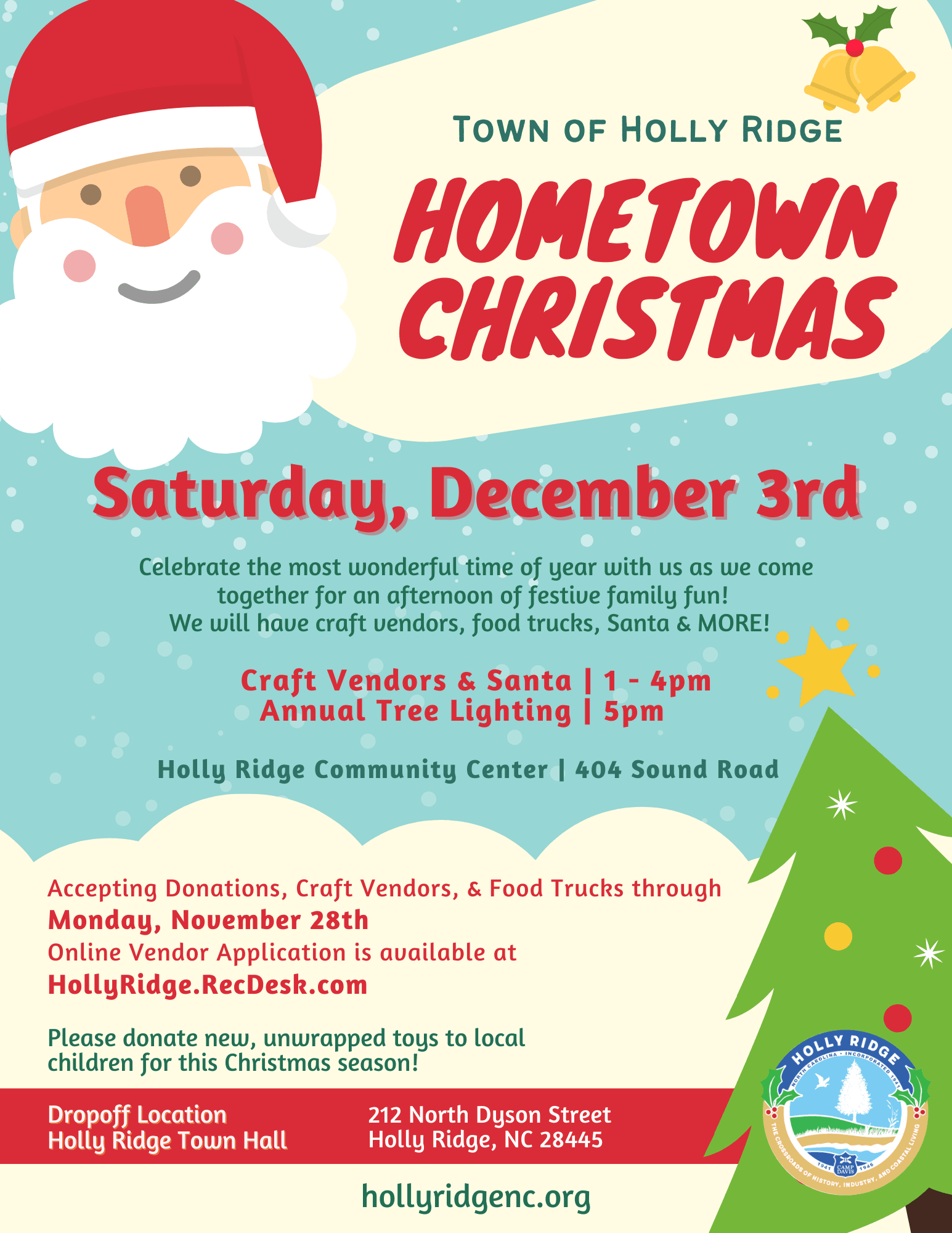 Holly Ridge's Hometown Christmas - Saturday, December 3, 2022 | Topsail ...