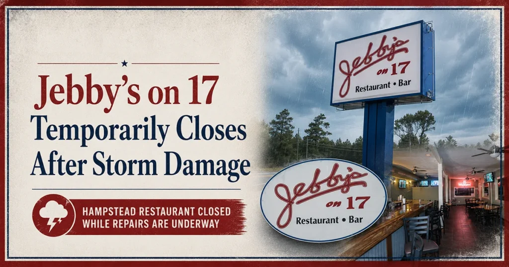 Jebby’s on 17 Temporarily Closes After Storm Damage in Hampstead
