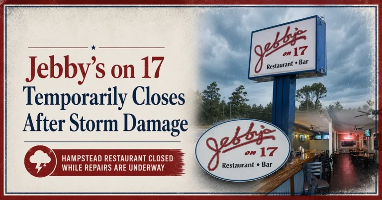 Jebby’s on 17 Temporarily Closes After Storm Damage in Hampstead